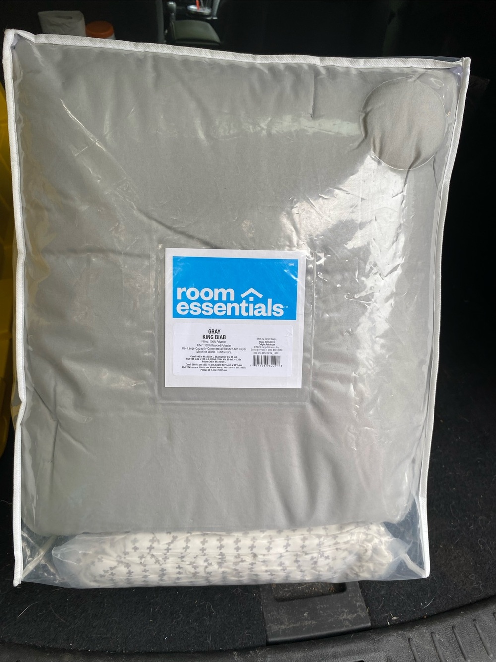 Room Essentials Gray King Pillow Top Mattress Pad - Quilted Comfort
